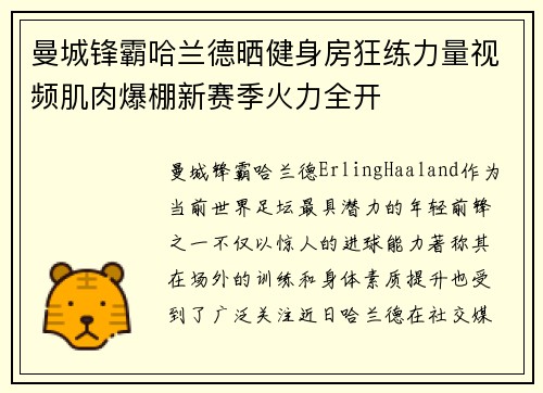 曼城锋霸哈兰德晒健身房狂练力量视频肌肉爆棚新赛季火力全开 曼城锋霸哈兰德晒健身房狂练力量视频肌肉爆棚新赛季火力全开